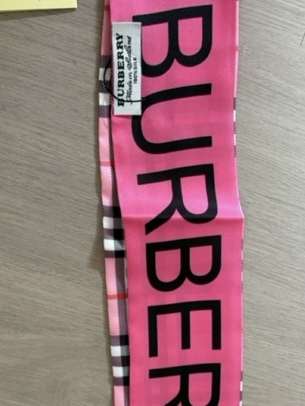 ♡♡♡ Burberry Pink Plaid Silk Scarf Wrap